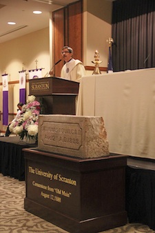 University President Kevin P. Quinn, S.J., served a principal celebrant and homilist at a Mass commemorating the 125th anniversary of the blessing of the cornerstone of the new College of St. Thomas of Aquinas by Most Rev. William O'Hara, the first Bishop of the Diocese of Scranton.