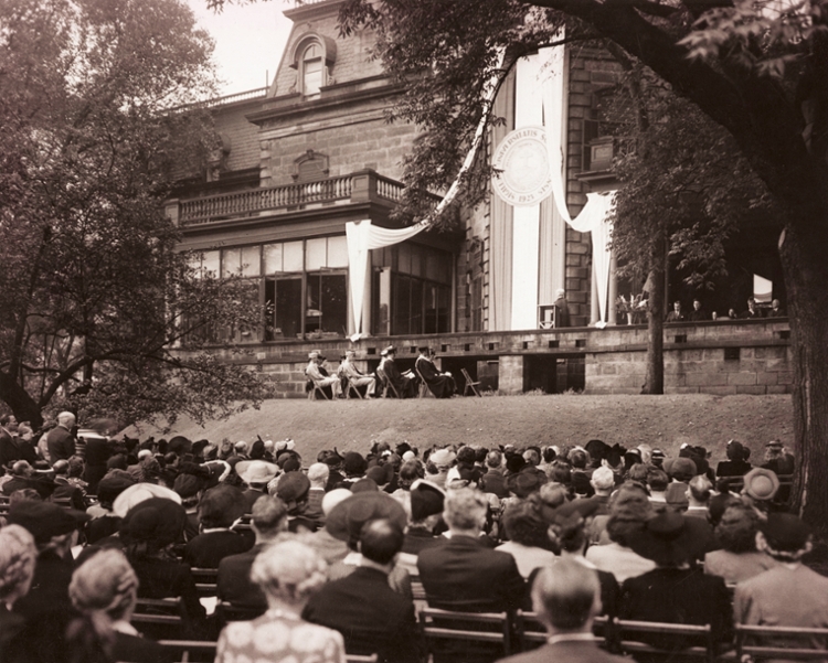 “A Legacy to Hold, A Future to Build” includes this commencement photo from 1943, among many other color and black and white images.