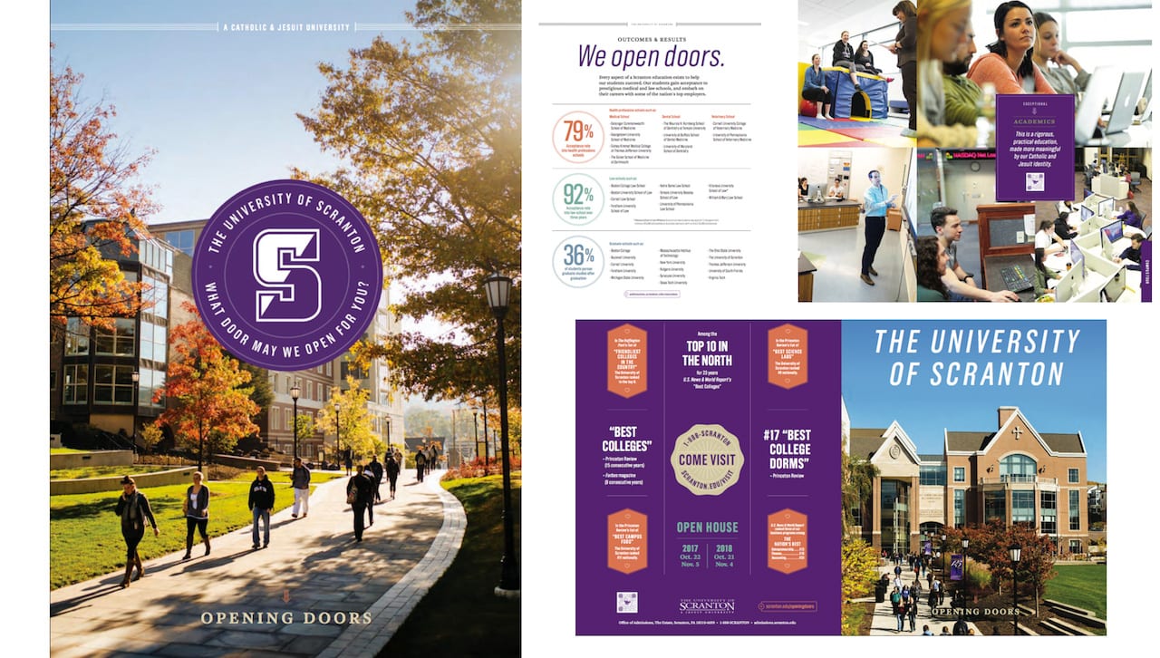 The Higher Education Marketing Report recently announced the winners for the 2018 Educational Advertising Awards, recognizing The University of Scranton’s recruitment materials with a MeritAward.