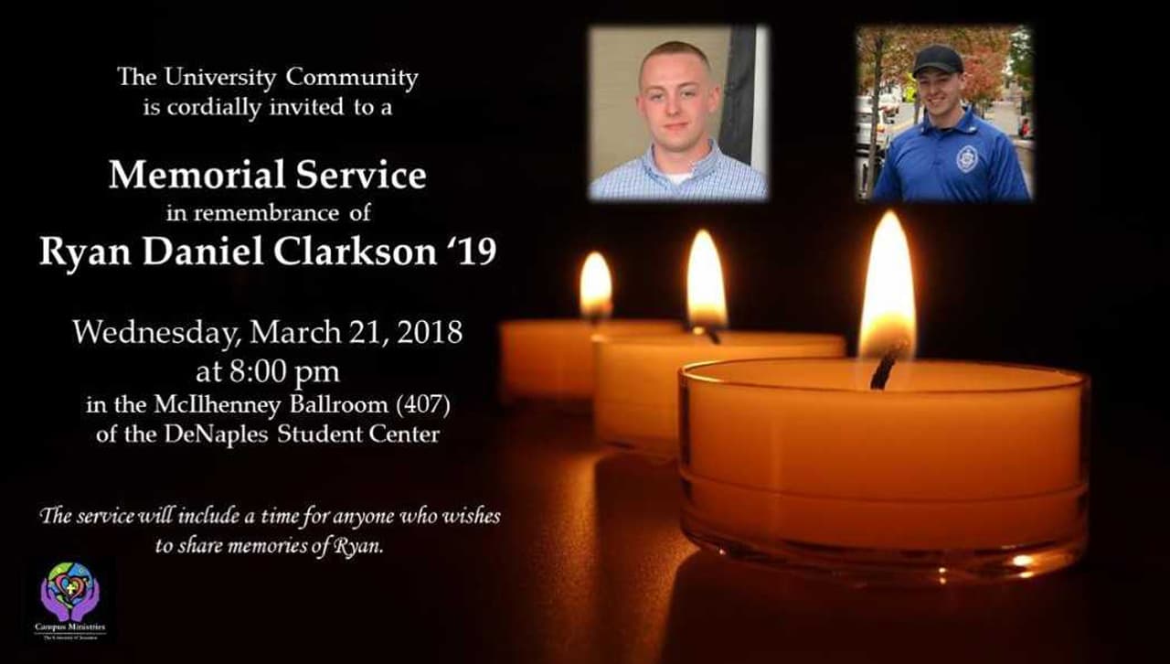 University Community: Memorial Service in Remembrance of Ryan Daniel Clarkson ‘19
