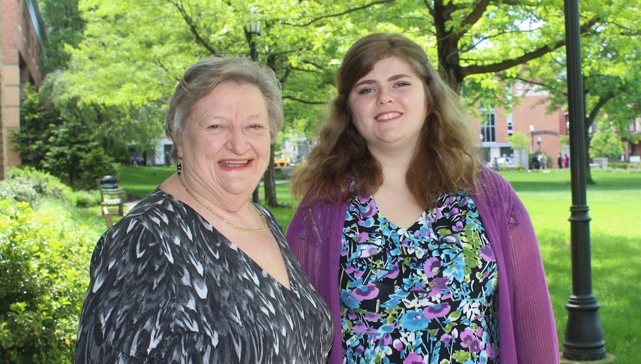 Lauren Coggins, (right) a member of The University of Scranton’s class of 2018, received a highly-selective Fulbright English Teaching Assistantship to Mexico for the 2018-2019 academic year. She is pictured with Susan Trussler, Ph.D., Fulbright advisor and associate professor of economics and finance at the University.