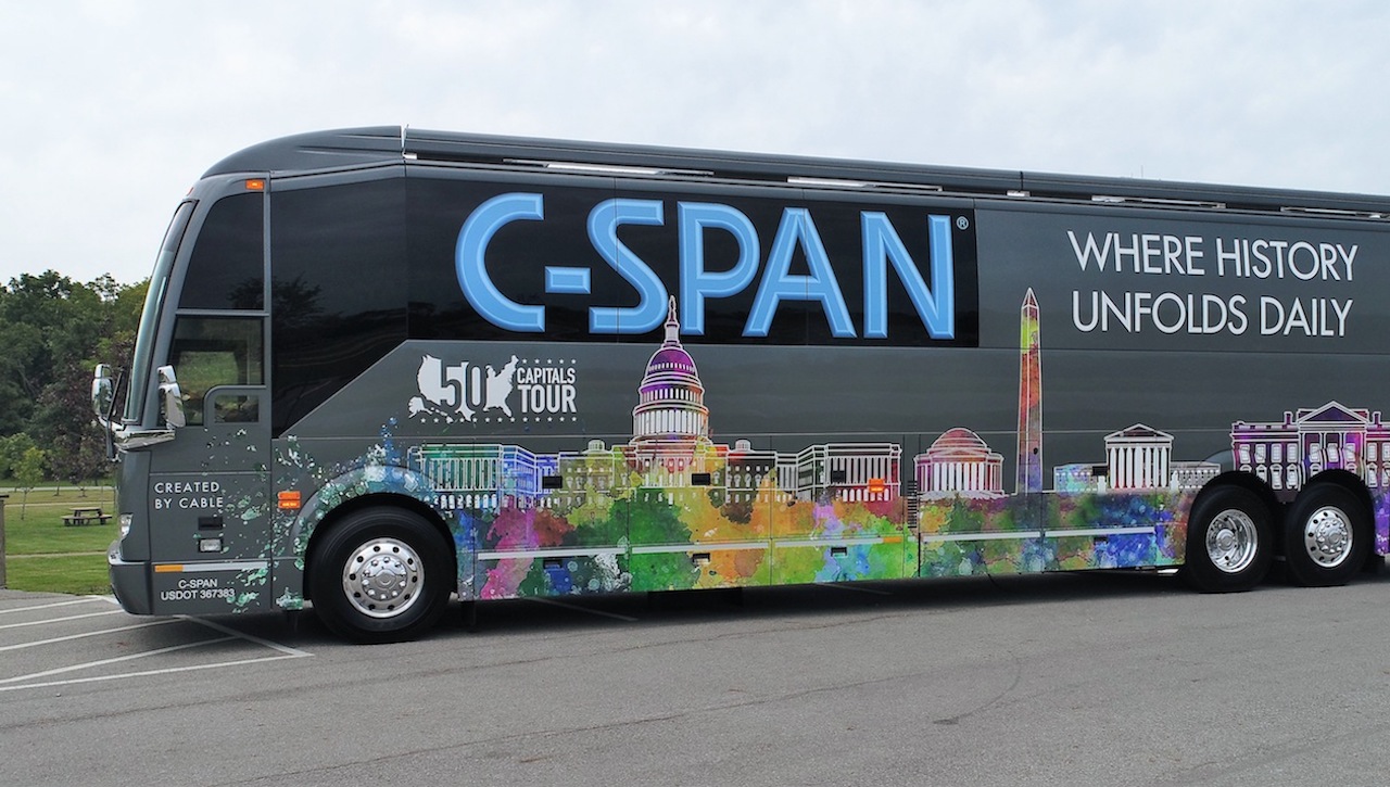 The C-SPAN 50 Capitals Tour Bus, an interactive multi-media center focused on bringing election coverage and educating the public on the political process, will be at The University of Scranton Friday, Oct. 5, from 9 a.m. to 12 p.m. at the Commons Flag Terrace on the corner of Linden Street and Monroe Avenue. The event is free of charge and open to the public.