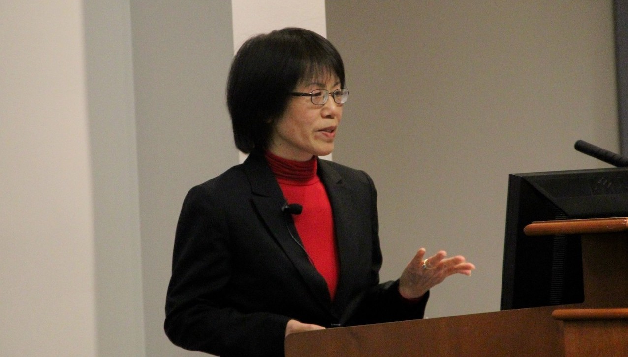 Shuhua Fan, Ph.D., professor of history, and Ann Pang-White, Ph.D., professor of philosophy and director of Asian Studies, spoke at the first of a three-part spring lecture series exploring Women in Asia, presented by Asian Studies Program at the University.