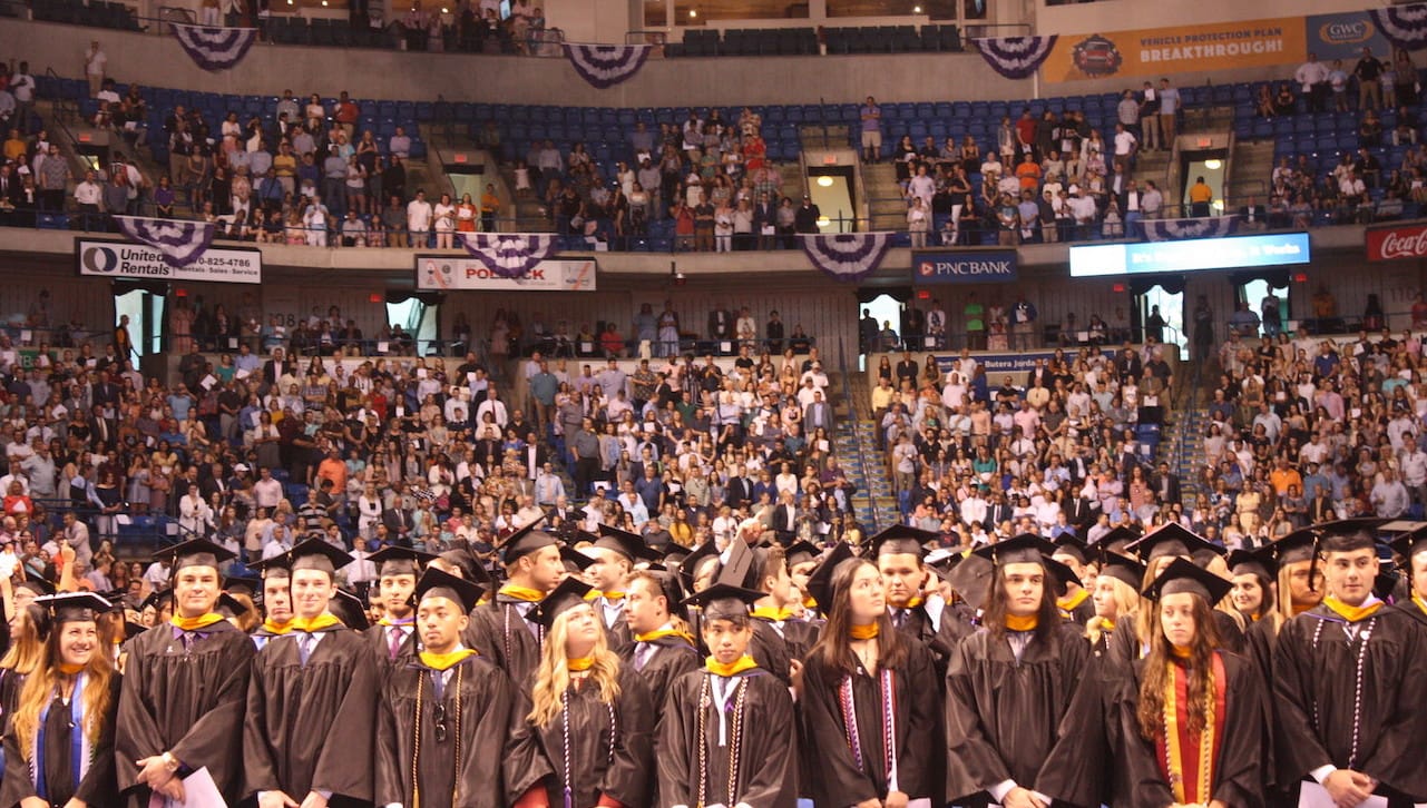 The University of Scranton conferred more than 850 bachelor’s and associate’s degrees at its undergraduate commencement on May 26 at the Mohegan Sun Arena at Casey Plaza in Wilkes-Barre.