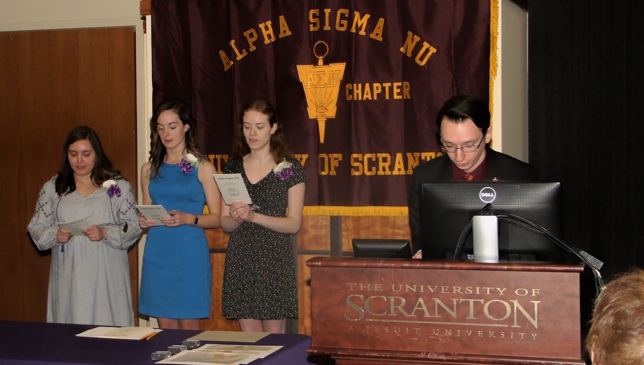 University of Scranton students were inducted into Alpha Sigma Nu, the national honor society for students in Jesuit colleges and universities.