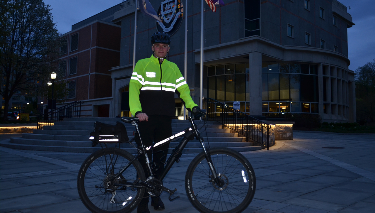 SO Sgt. Russ Sullivan pictured with new bike uniform.