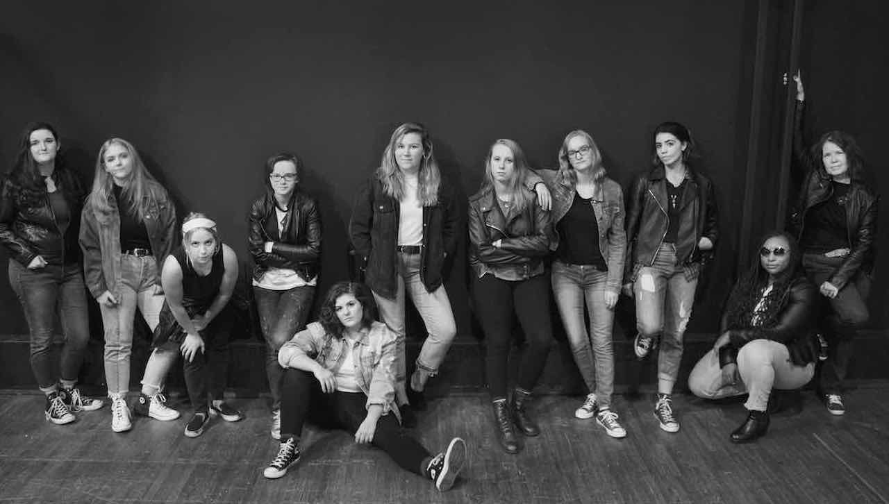 Cast members for The University of Scranton Players’ production of “Men on Boats,” which will run Nov.15-17 and 22-24, are, from left, Emmalee Lafean, Gillian Williams-Mayers, Hannah Mackes, Katie Karpiak, Reagan White, Reilly Charles, Bridget Fry, Natalie Gray, Shaye Santos, Keidy Barrientos and Ellen O’Brien Sherry. Photo is by Abby Healey.