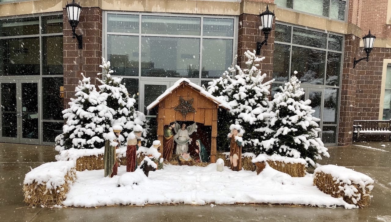 Several crèches, or manger scenes, are on display throughout the University’s campus.