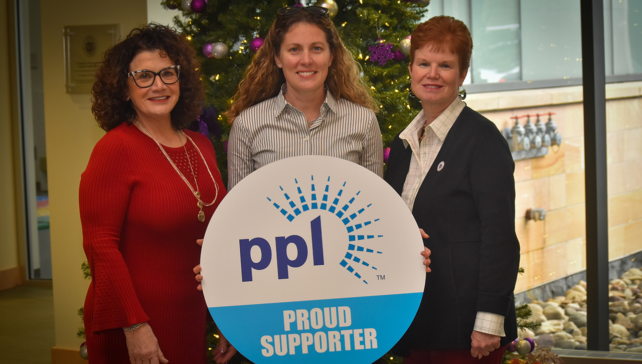 PPL supported The University of Scranton’s University of Success through the Educational Improvement Tax Credit Program. From left are: Andrea Mantione, DNP, director, Leahy Community Health and Family Center, which houses the University of Success at Scranton; Alana Roberts: PPL Regional Affairs Director; and Meg Hambrose; director of corporate and foundation relations at the University.