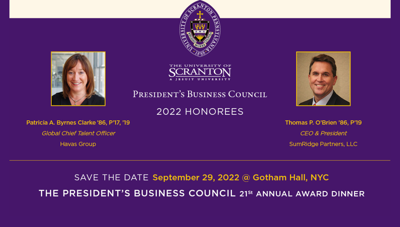 University Announces Honorees For PBC 21st Annual Award Dinner image