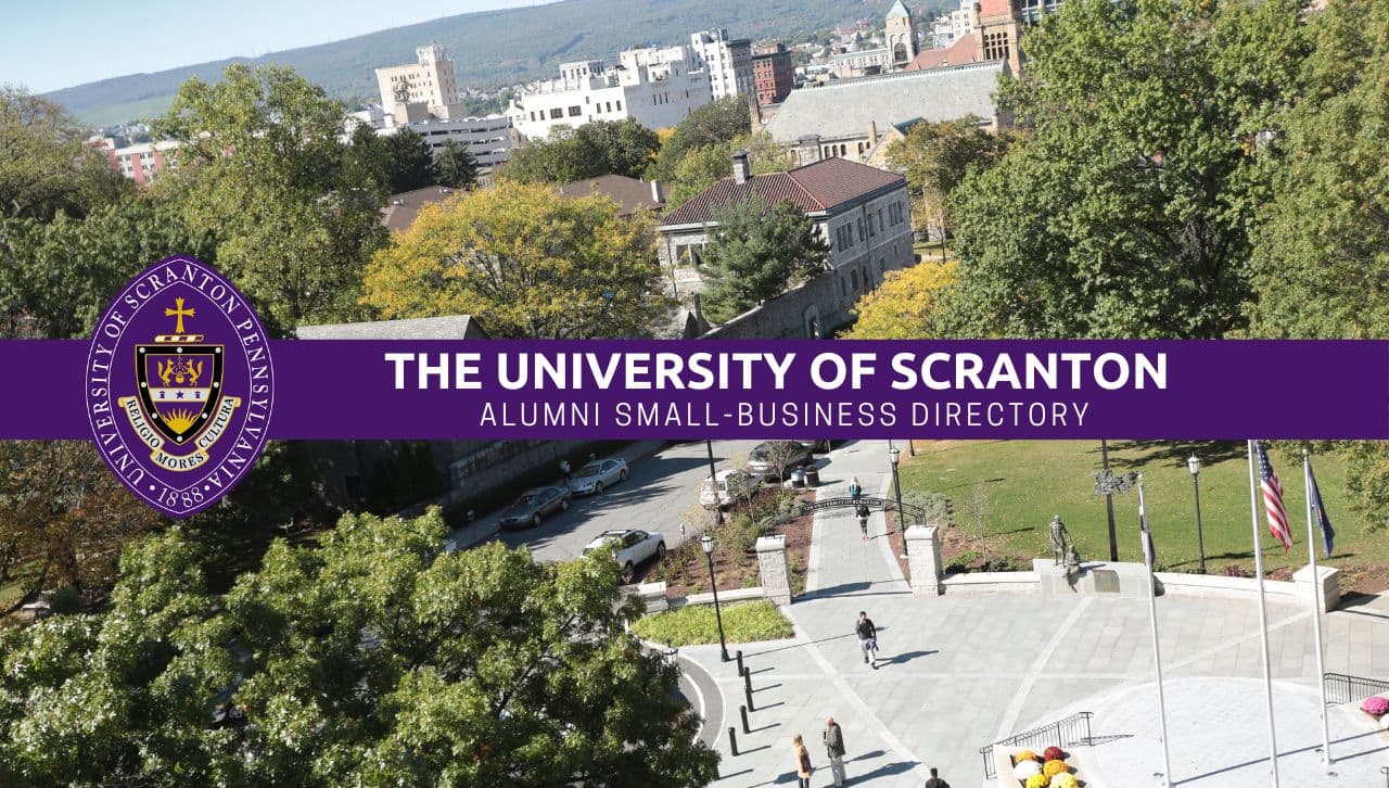 A graphic advertising The University of Scranton Alumni Small-Business Directory
