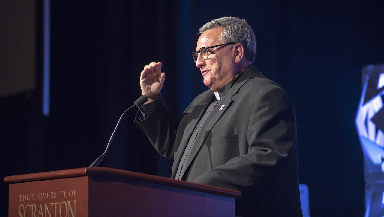 Rev. Joseph Marina, S.J., president of The University of Scranton, announced the start of the public phase of the $135 million “A Fire That Kindles Other Fires Campaign to Advance Mission, Access and Excellence,” the largest capital campaign in the University’s 135-year history, at a black-tie gala on campus Sept. 16.