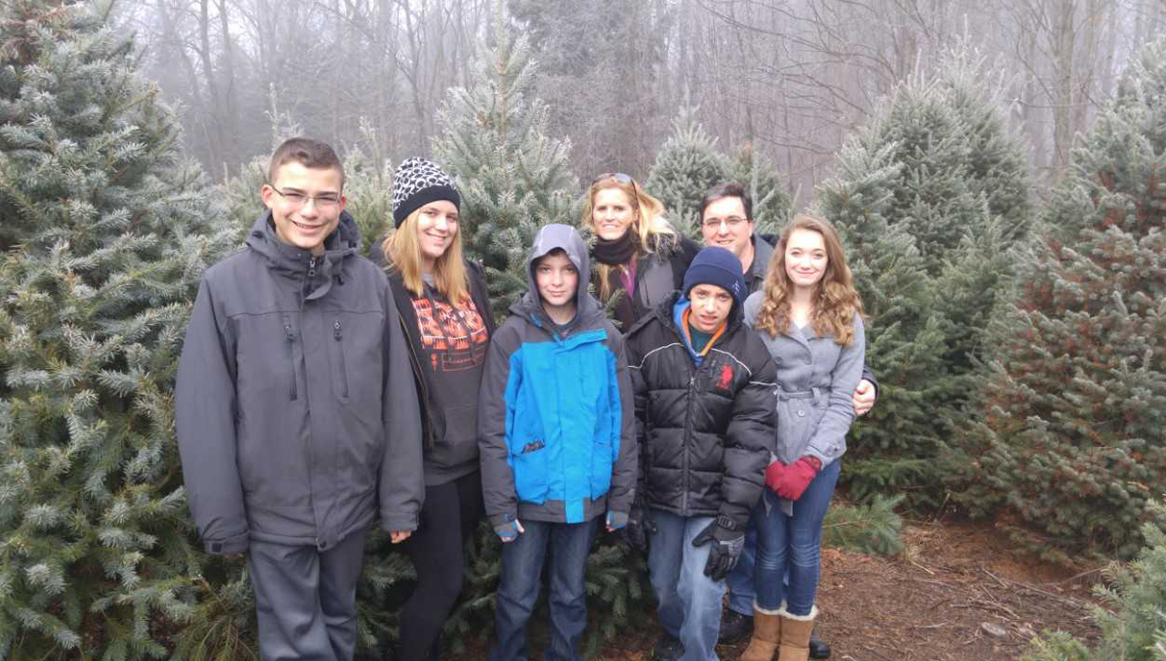 The Strain family goes Christmas tree shopping.