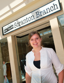 University of Scranton senior Andrea Scahill helped develop The Office Fan Tours that spotlight Scranton locations featured on the hit NBC show.