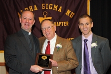 The University of Scranton’s chapter of Alpha Sigma Nu, the national honor society for students in Jesuit colleges and universities, presented the 2010 Alpha Sigma Nu Teacher of the Year Award to Political Science Professor William Parente, Ph.D. From left are Rev. Scott R. Pilarz, S.J., president of The University of Scranton, Dr. Parente and Timothy Smilnak, biology major, member of the University’s Honors Program and Alpha Sigma Nu treasurer.