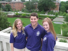 Student orientation leaders Jacob Kanavy ’15, a finance major from Archbald; Kathleen O'Boyle ’14, a biology major from Scranton; and Samantha Grimaldi ’14, a counseling and human services major from Fords, N.J.; along with a host of University administrators, faculty and more than 50 student orientation assistants, are among those who will welcome members of the University’s class of 2017 and their families to campus for orientation sessions in July.