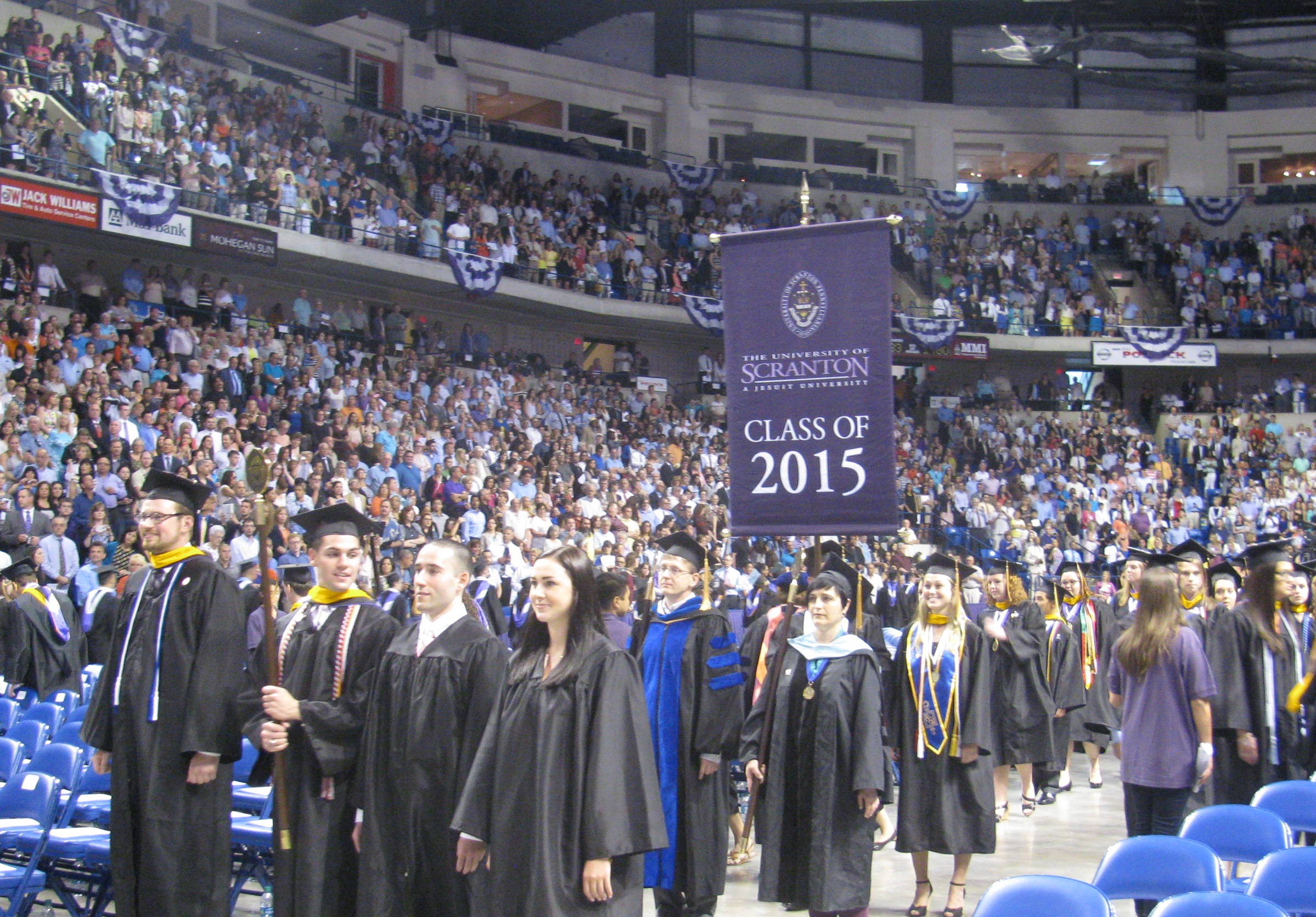 The University of Scranton conferred more than 930 bachelor’s and associate degrees at its undergraduate commencement on May 31 at the Mohegan Sun Arena at Casey Plaza in Wilkes-Barre.