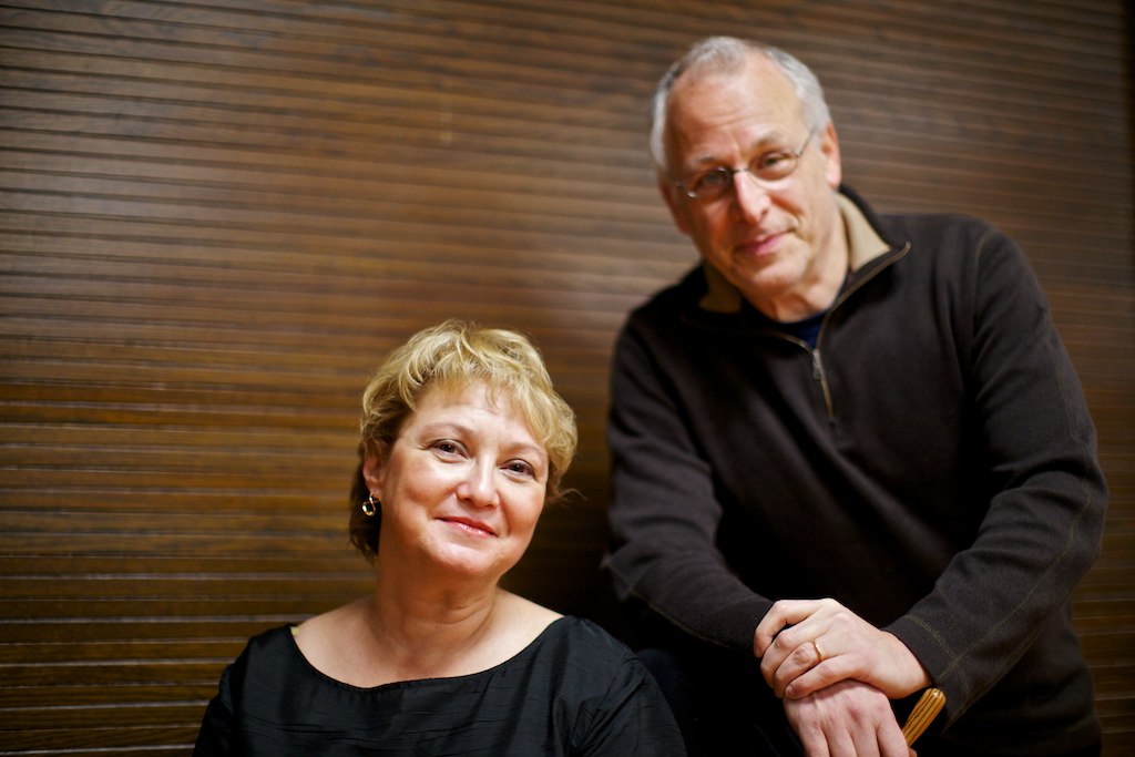 The Manhattan School of Music Brass Orchestra will perform with The University of Scranton Singers on Saturday, April 2, at 7:30 p.m. in the Houlihan-McLean Center. From left: Cheryl Y. Boga, director of University of Scranton Performance Music and Mark Gould, conductor/founder of The Manhattan School of Music Brass Orchestra.
