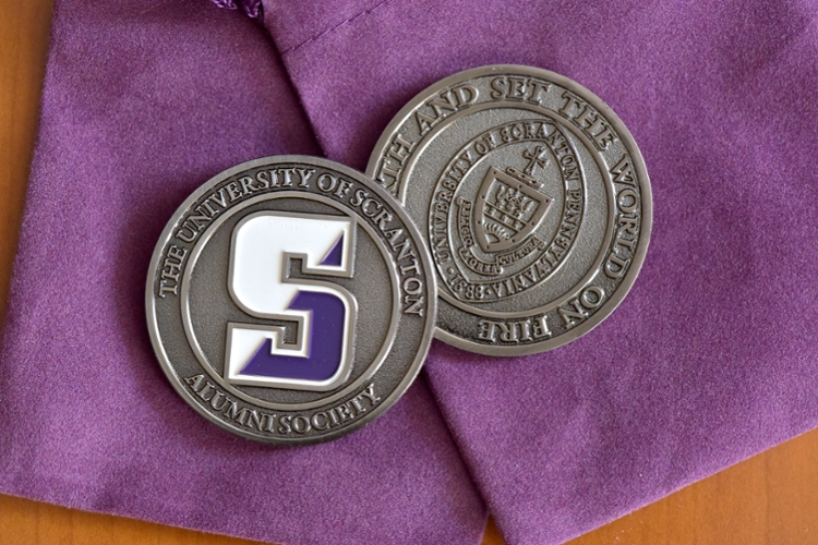 The University of Scranton Alumni Society will present each graduate with a Coin of Excellence at this year’s commencement ceremonies.