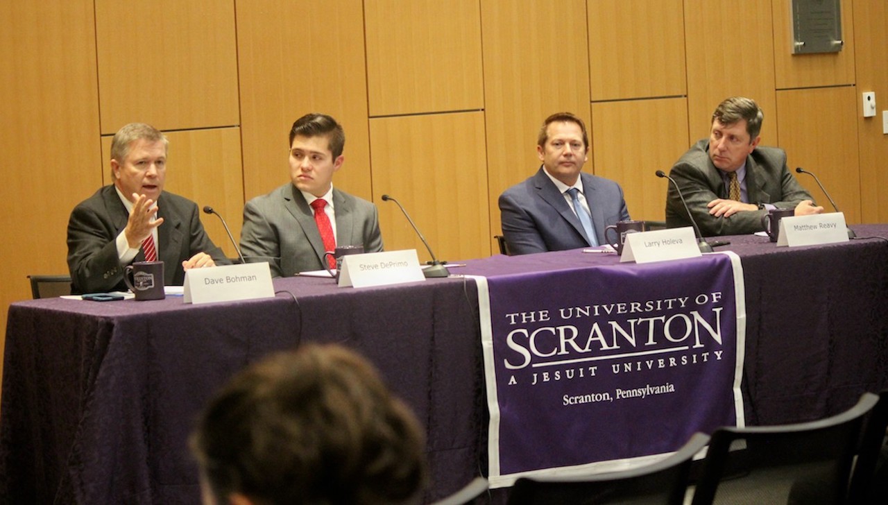 Area journalists and editors joined representatives from academia to discuss “Trust, Credibility and the News” at a panel discussion sponsored by the Pennsylvania News Media Association, The Times-Tribune and the Department of Communication at The University of Scranton.