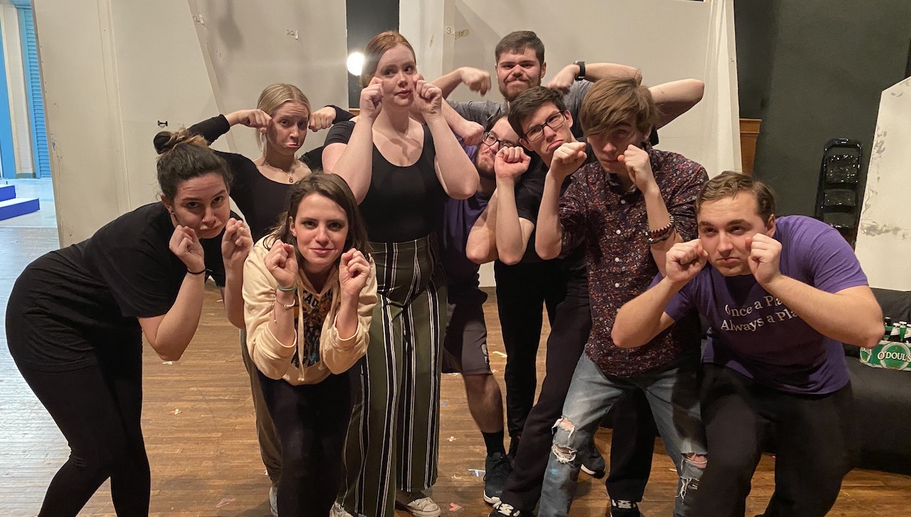 Cast members for The University of Scranton Players’ production of “Carrie: the musical” which will run Feb. 28-Mar. 1 and Mar. 6-8, are, from left Rachel Lopez, Hannah Mackes, Katherine Pepe, Samantha Gurn, Matt Valunas, Ben McFadden, Alex Pérez, Cameron Wesley and Adam Hill.