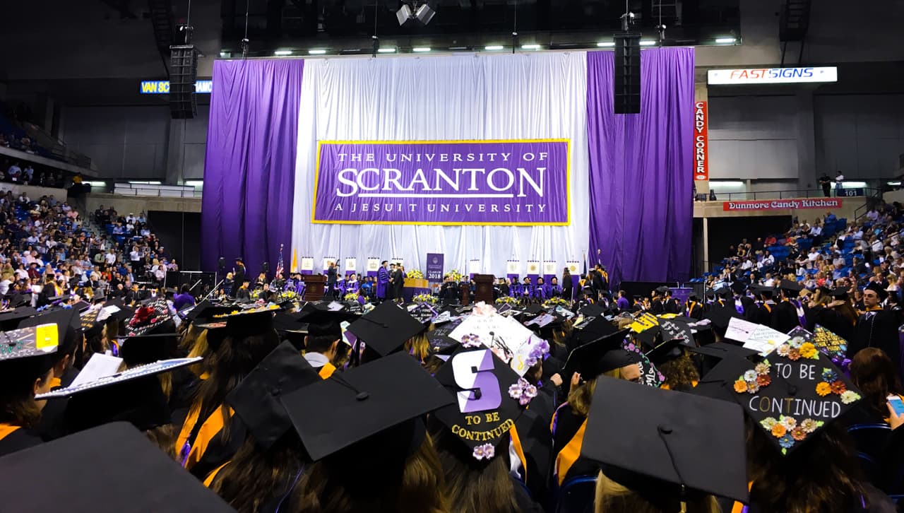 The University of Scranton conferred nearly 900 degrees at its undergraduate commencement.