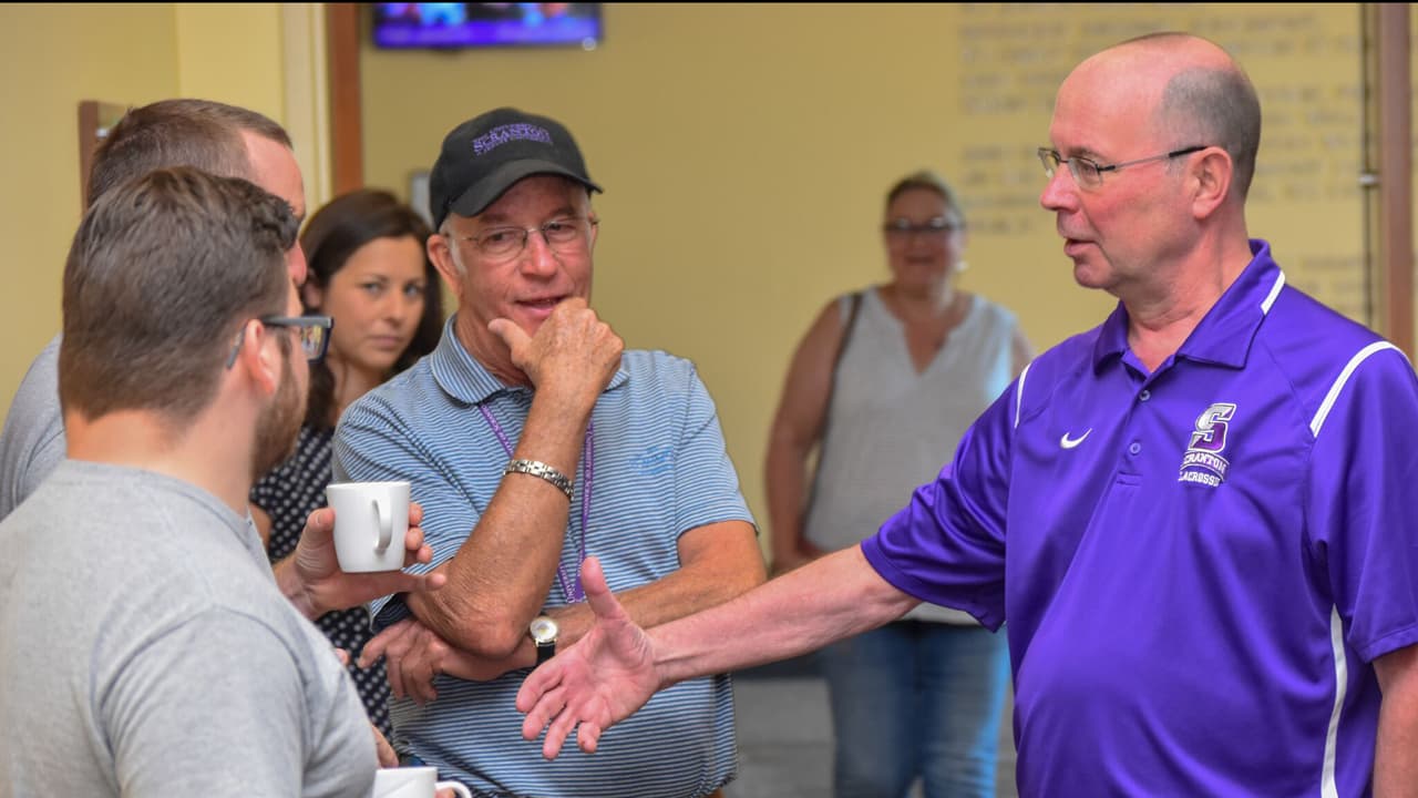 University President Scott R. Pilarz, S.J., meets members of the University community on July 2, 2018. His tenure began on July 1.