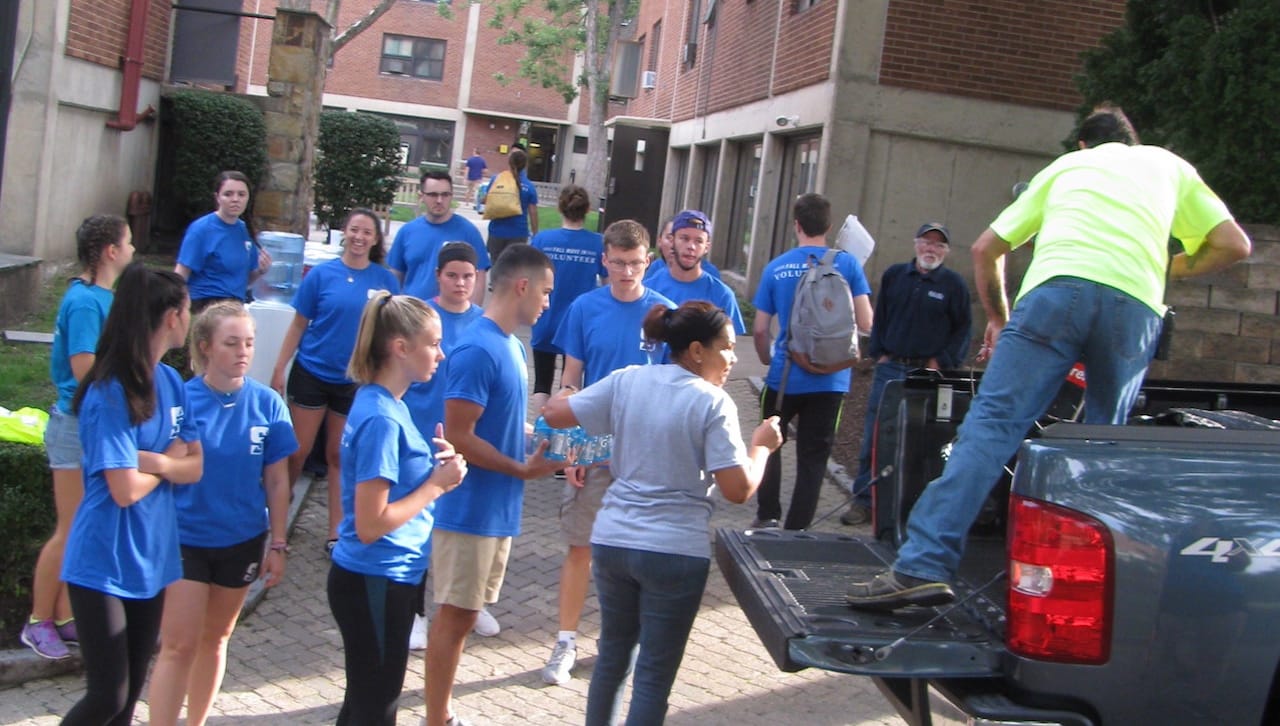 Members of The University of Scranton’s class of 2022 move onto campus. The incoming students were selected from a pool of nearly 10,000 applicants.