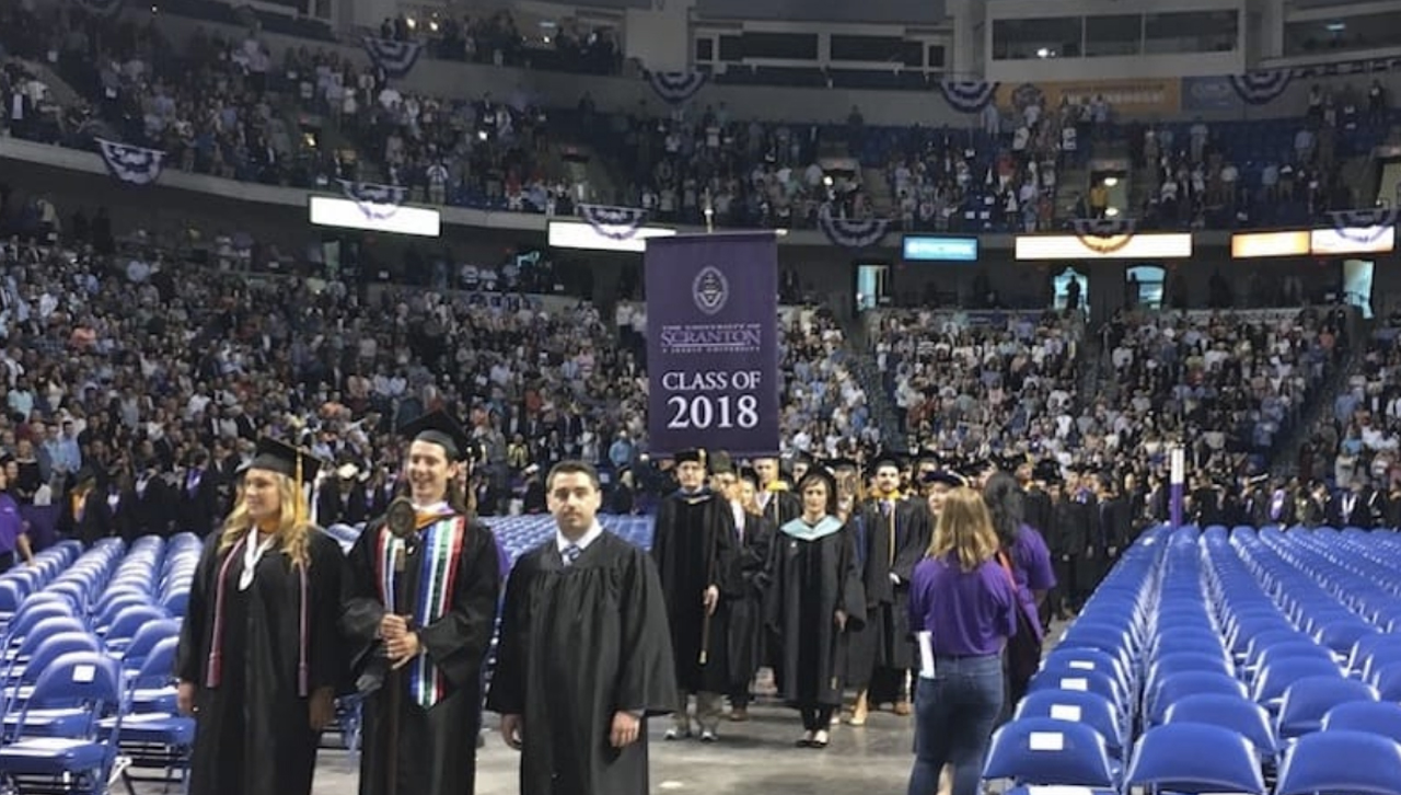 Ninety-eight percent of The University of Scranton’s undergraduate class of 2018 and 99 percent of its graduate class reported being successful in their career goal of employment or pursuing additional education within six months of graduation.