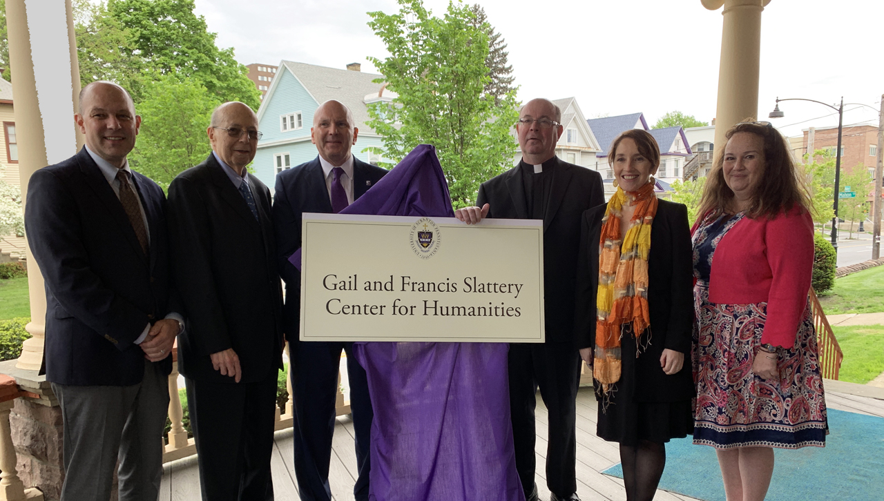 Rev. Scott R. Pilarz, S.J., president of The University of Scranton, announced the establishment of the Gail and Francis Slattery Center for Humanities to advance the University’s liberal arts tradition and enhance the core role it plays in the formation of students to become “men and women for others.” The Center will serve as a national model for humanities in action.