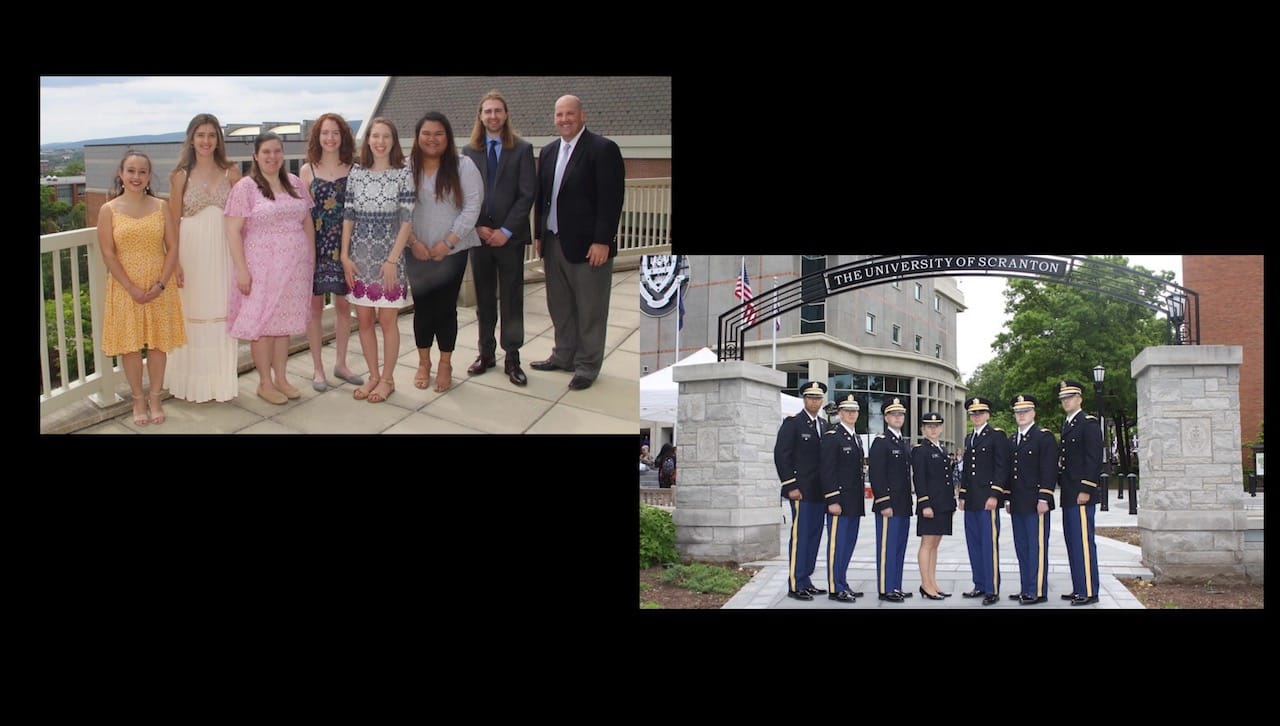 Members of The University of Scranton’s class of 2019 committed to post-graduation long-term service projects with nonprofit organizations and six ROTC graduates were commissioned as second lieutenants in the U.S. Army.