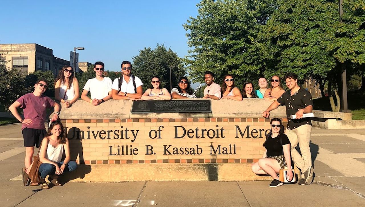 University of Scranton students in Detroit, Michigan, for the NJSLC conference.