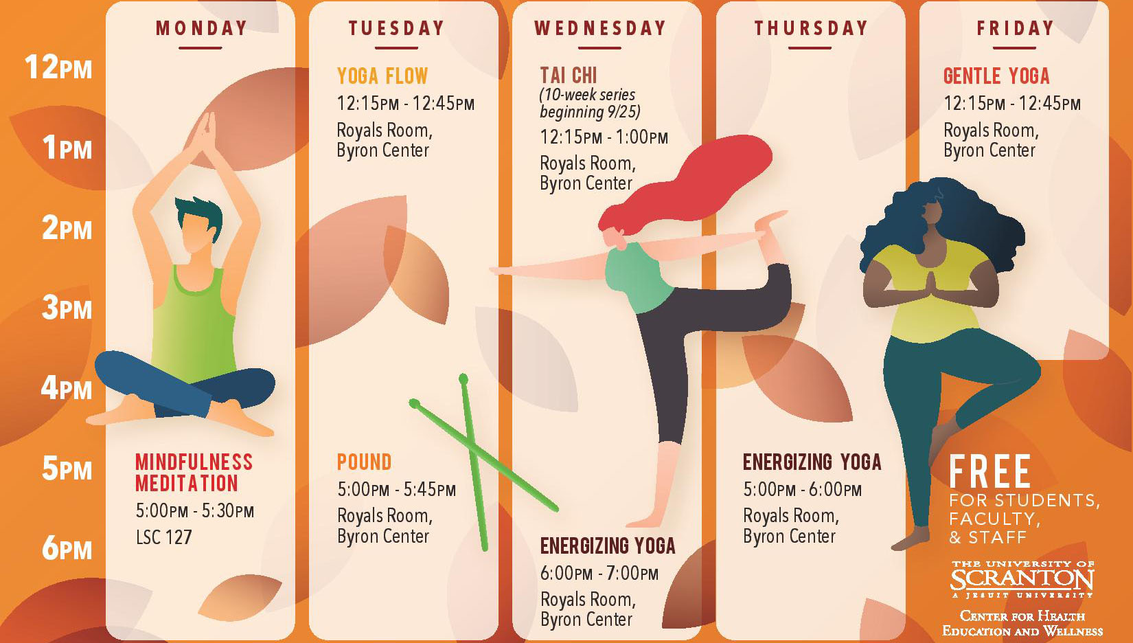 Fall Weekly Wellness Class Schedule