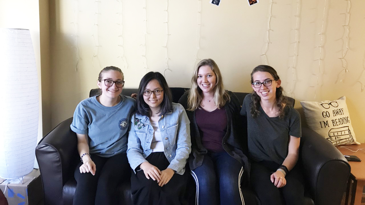 From left: Nica Manasseri '21, Andrea Lo '20, Tori Gainey '21 and Lauren Friedrich '21