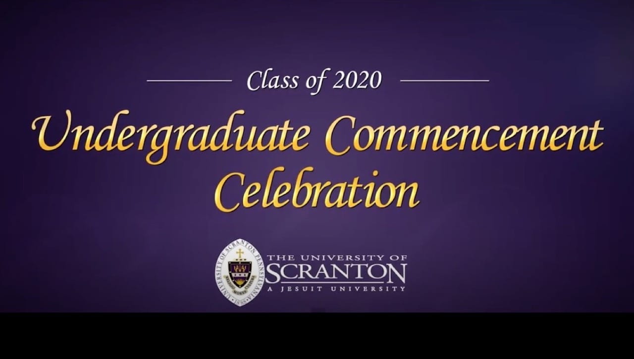 The University of Scranton conferred more than 875 bachelor’s degrees at a virtual undergraduate celebration ceremony for the class of 2020. A formal commencement ceremony, at which graduates will be individually recognized, will take place on Oct. 25 at the Mohegan Sun Arena at Casey Plaza, Wilkes-Barre.