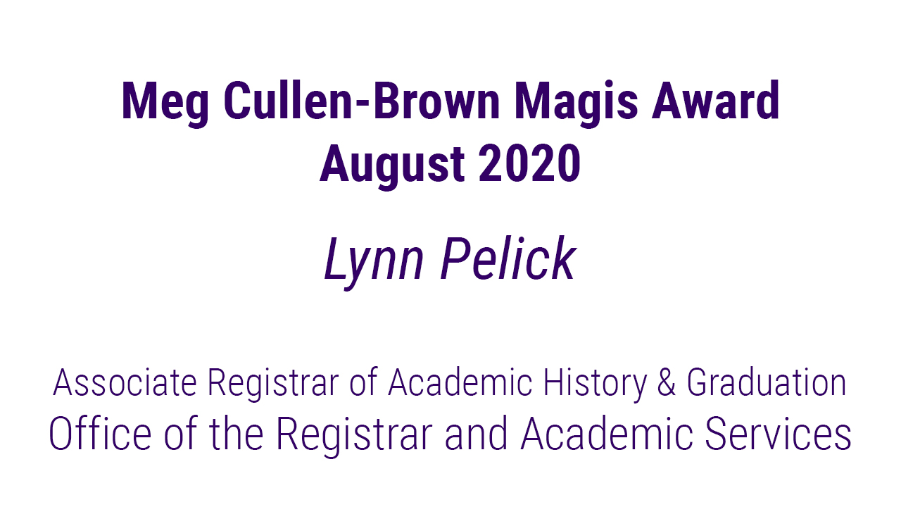 Meg Cullen Brown Magis Award -- August