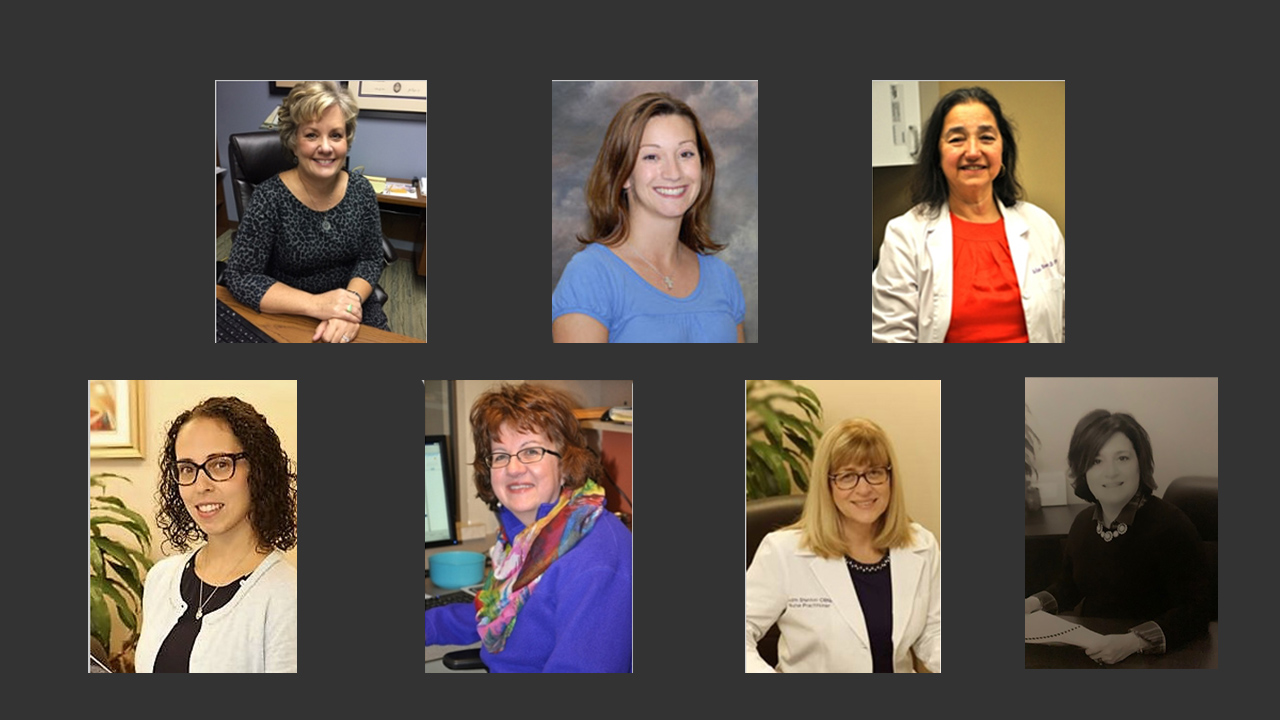 Caption: Student Health Services Staff Clockwise from top left: Marguerite Mannion, CRNP, FNP-BC, director; Bria Tinsley, M.D., physician; JoAnn Nicoteri, Ph.D., CRNP, FNP-BC, nurse practitioner; Judith Stanton, CRNP, FNP-BC; Erica Lavelle, RN, registered nurse; and Mary (Bernie) Reinbold, medical assistant. 