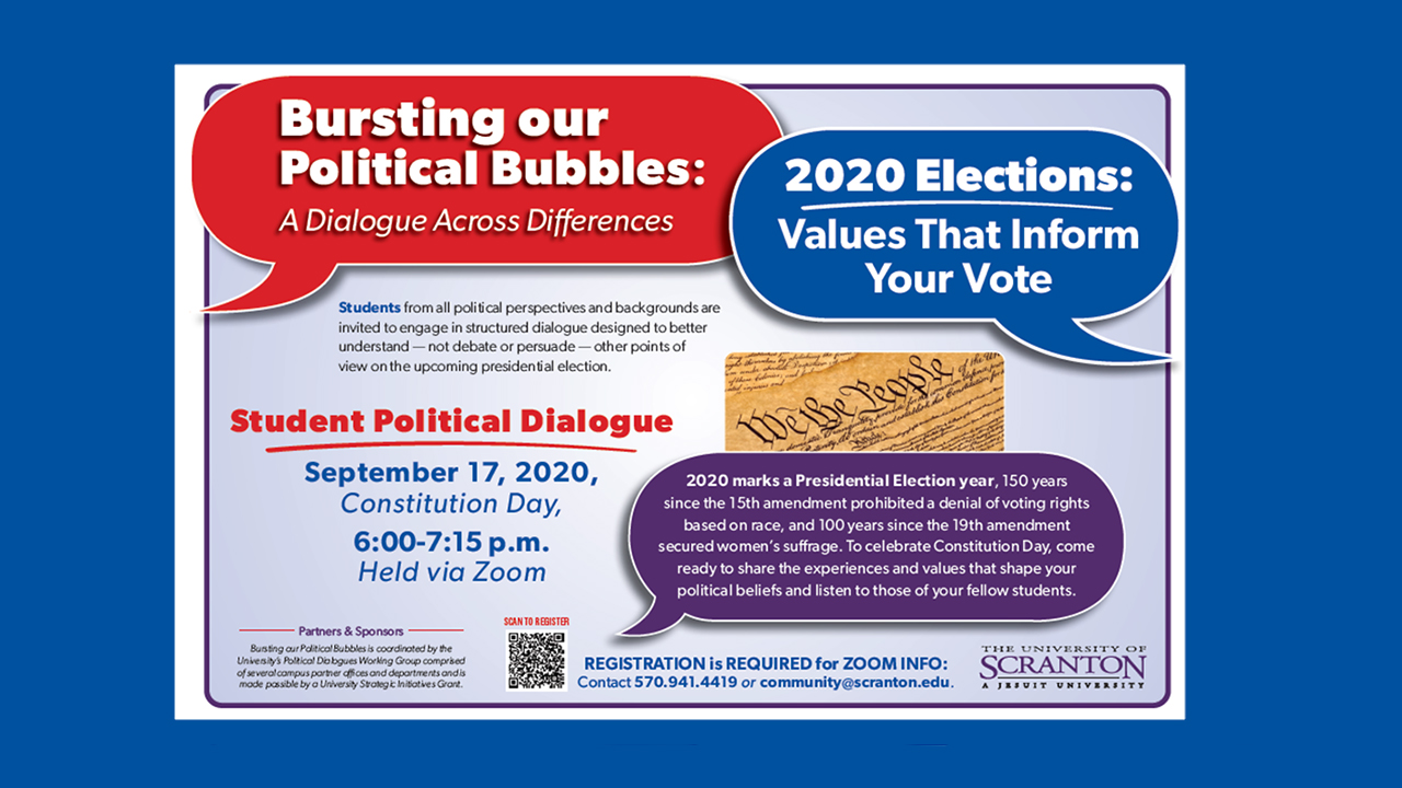 Student Political Dialogue, "Values That Inform Your Vote", to focus on 2020 Elections