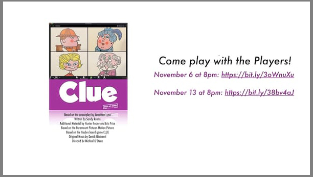University Players to Live Stream Clue image