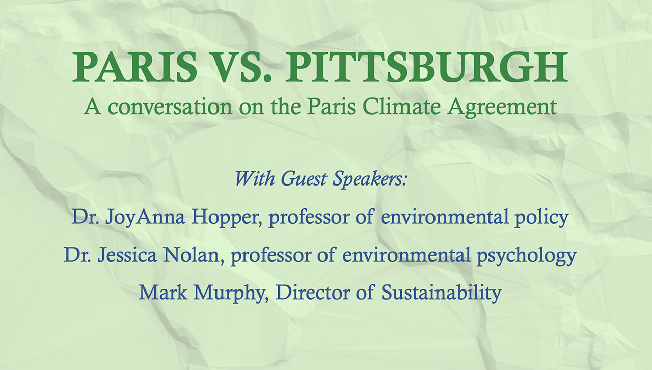 Paris v. Pittsburgh: A Conversation on the Paris Climate Agreement Impact Banner