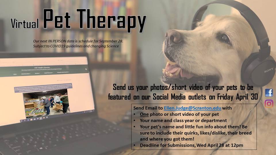 Virtual Pet Therapy, April 30 Impact Banner