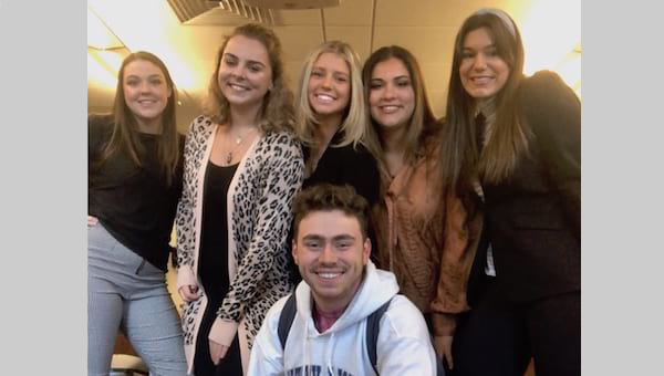 Six University of Scranton students participated in the 2021 American Advertising Federation’s National Student Advertising Competition. Pictured are, front row Joseph Fullam; back row, from left: Lindsay Roberto, Kathryn Donfield, Lauren Bogert, Alessia Brunori and Sara Tavares.