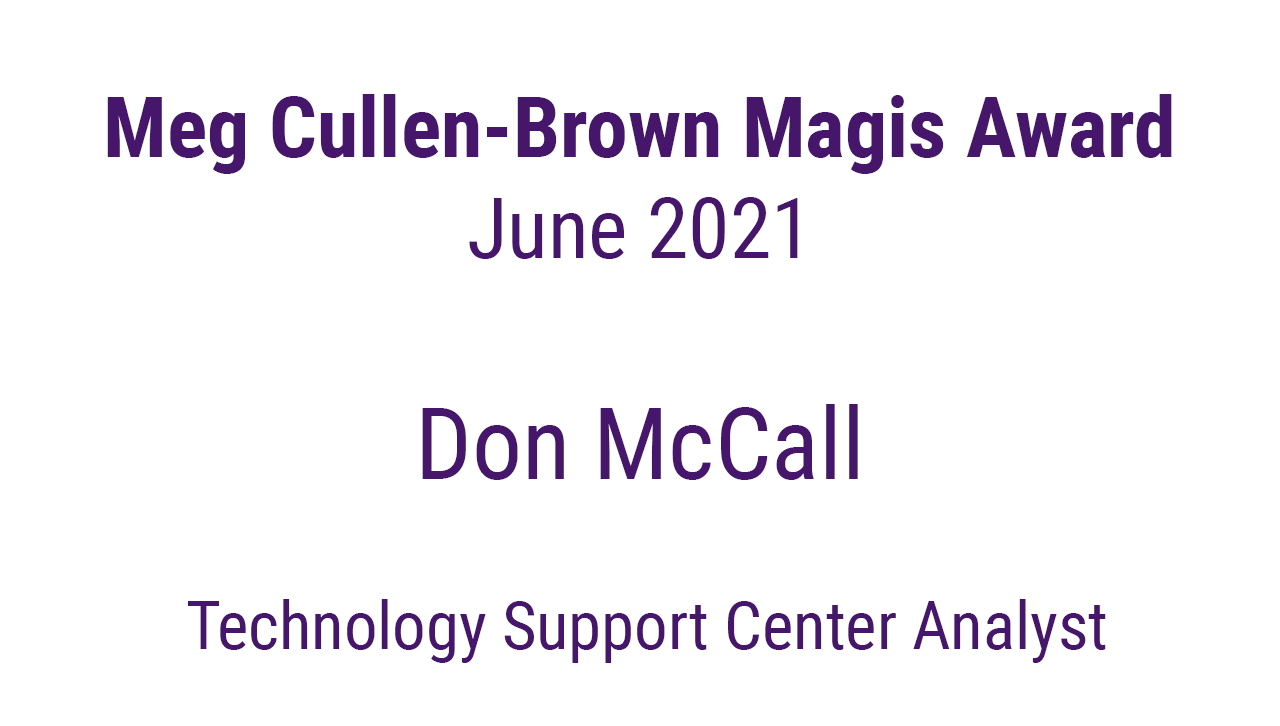 June 2021 Meg Cullen-Brown Magis Award Winner
