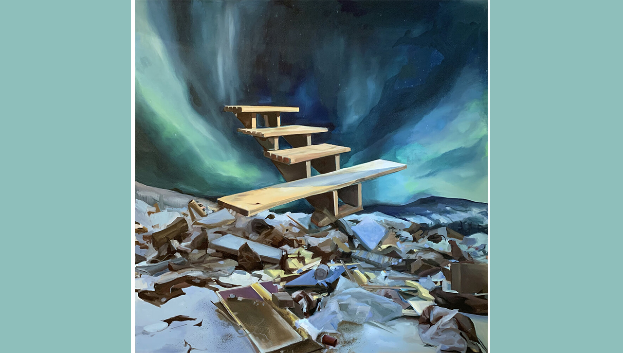 Jacob's Dream, oil on canvas, 42”x42”, 2021