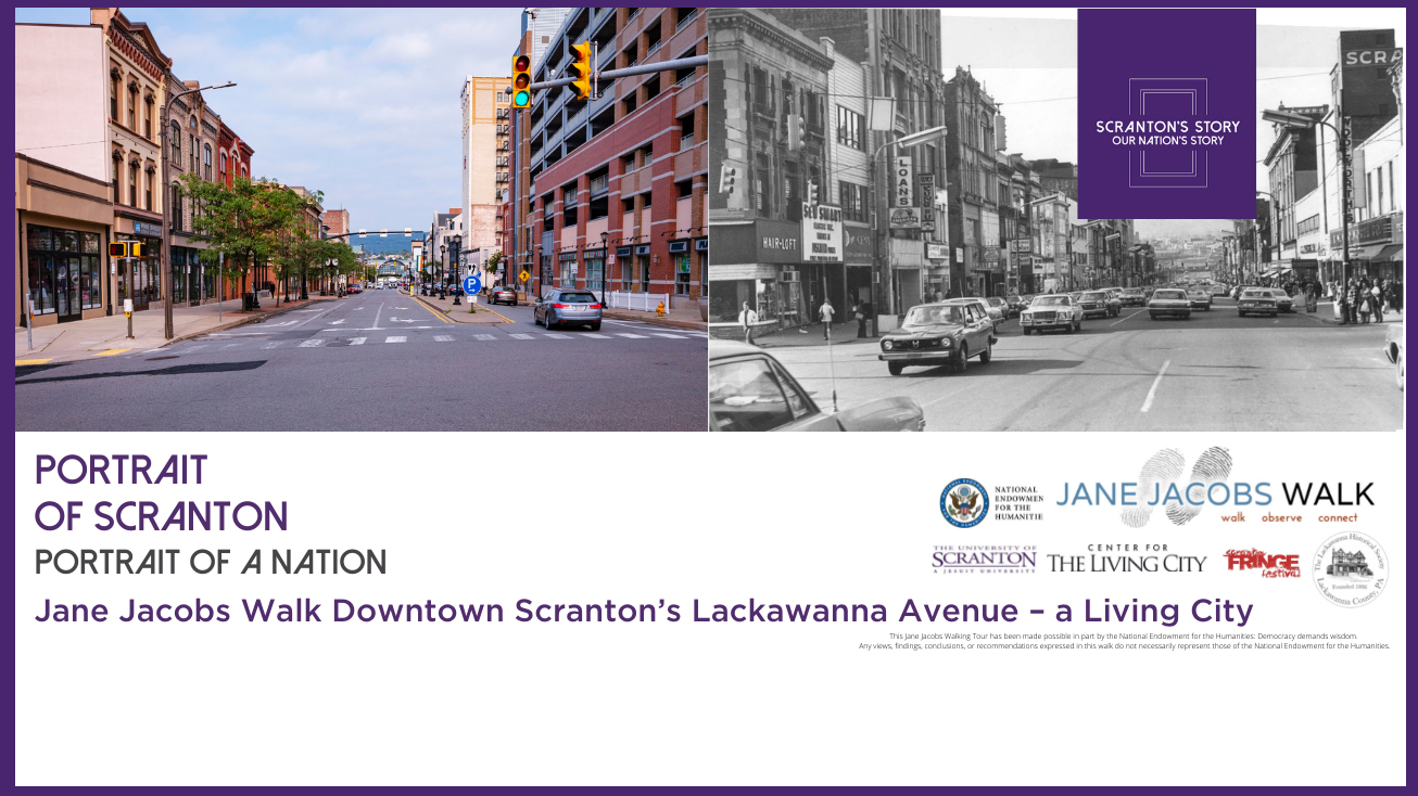 Jane Jacobs Walk to Explore Downtown Scranton’s Lackawanna Avenue, a Living City Impact Banner