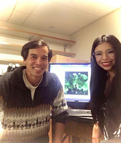 Dr. Marc Seid, biology department and visiting research scholar from Colombia, Ms. Lina Maria García