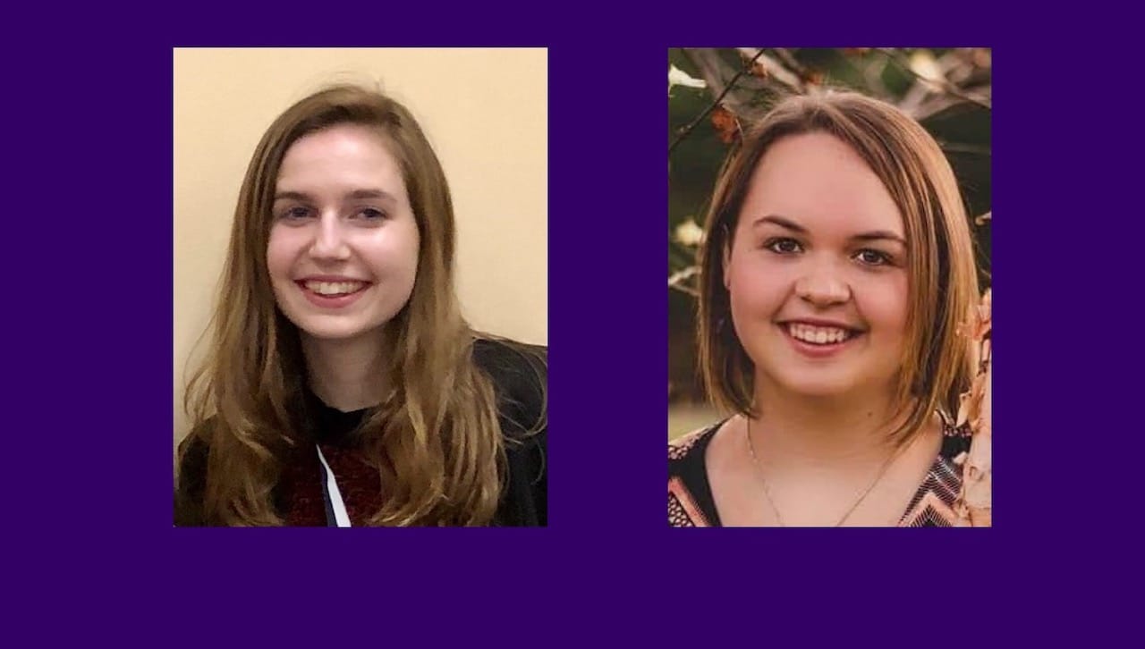 University of Scranton students Sarah Hazelrigg (left) and Shelby Traver qualified to participate in the national American Forensics Association’s (AFA) Tournament, which will take place in April 2022. 
