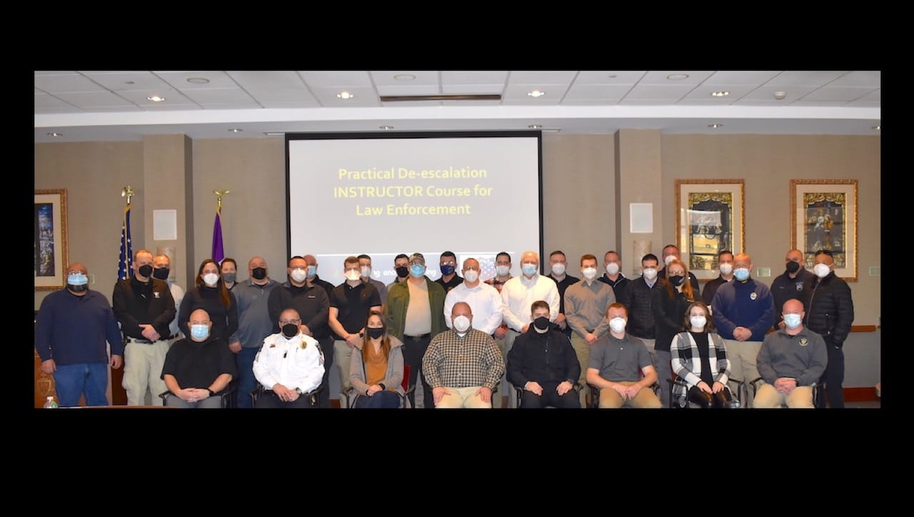 Forty local law enforcement officers participated in a workshop on de-escalation strategies presented by The University of Scranton Police Department and supported by a grant from the Scranton Area Community Foundation.