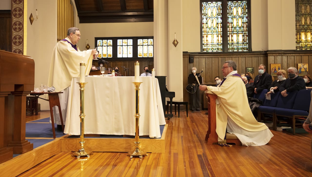 University of Scranton President Rev. Joseph Marina, S.J., professed his final vows as a Jesuit at a Mass in the Madonna della Strada Chapel on January 30.
