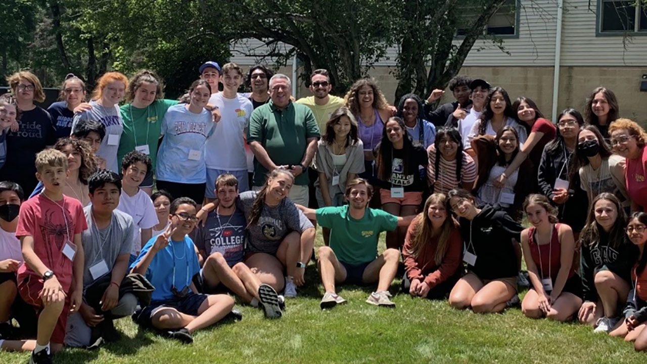 Students and team leaders at the SPARK program hosted at The University of Scranton's Chapman Lake Retreat House.